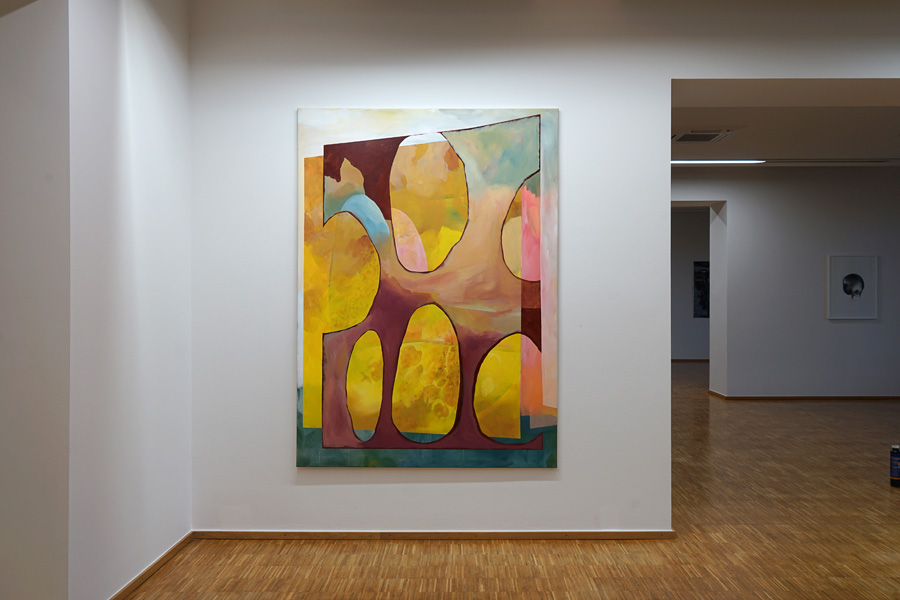 Ausstellungsansicht, Löhliswälder- Ecke Weingartenstraße, Acryl auf Leinwand, in der Städtischen Galerie, Offenburg